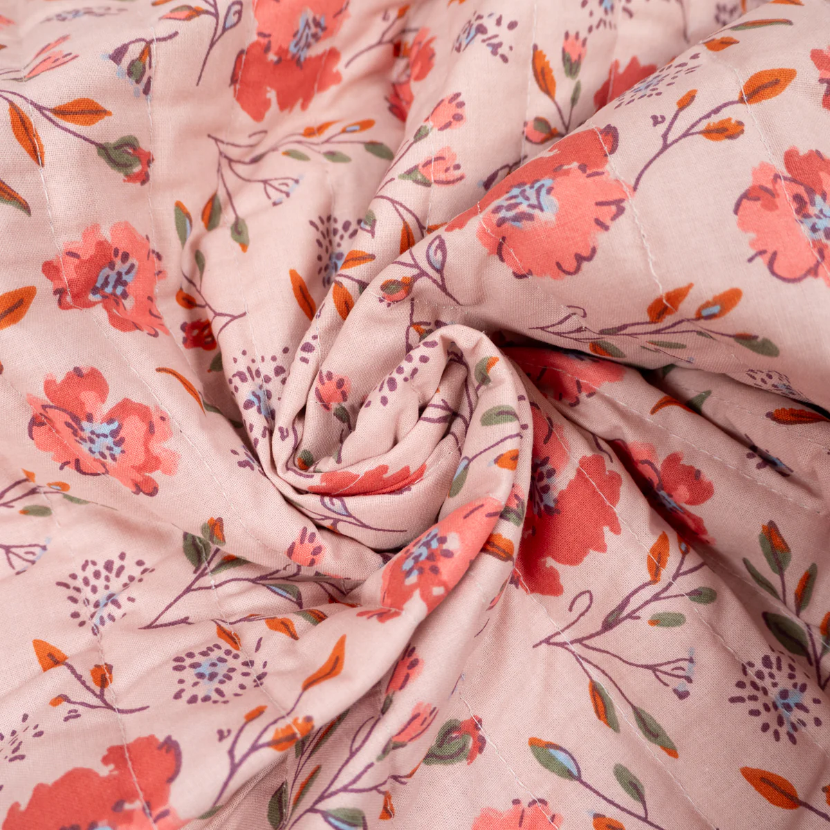 Tissu matelassé réversible - Lizul - Blanc et rose - Image 5