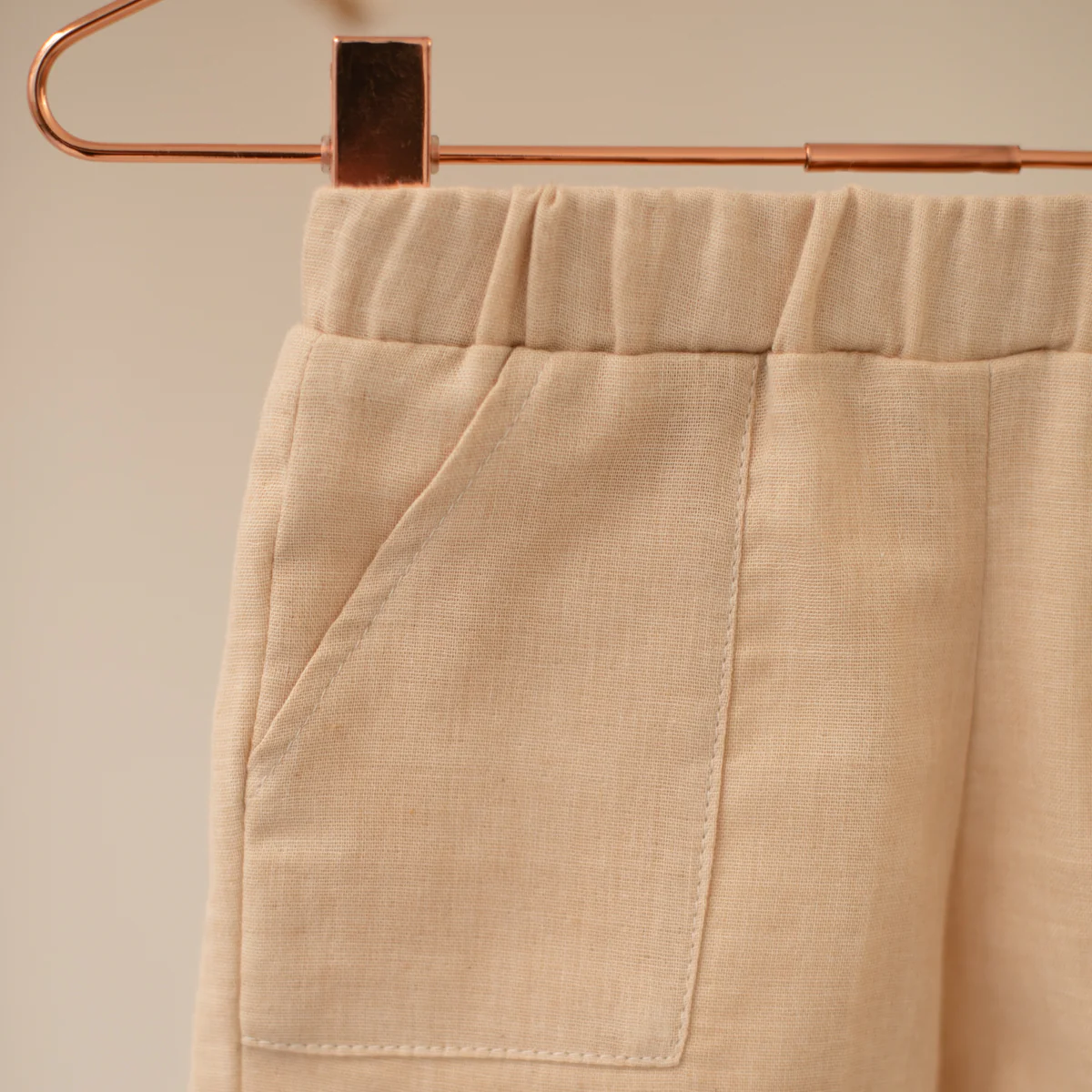 Tissu double gaze GOTS - Beige - Image 3