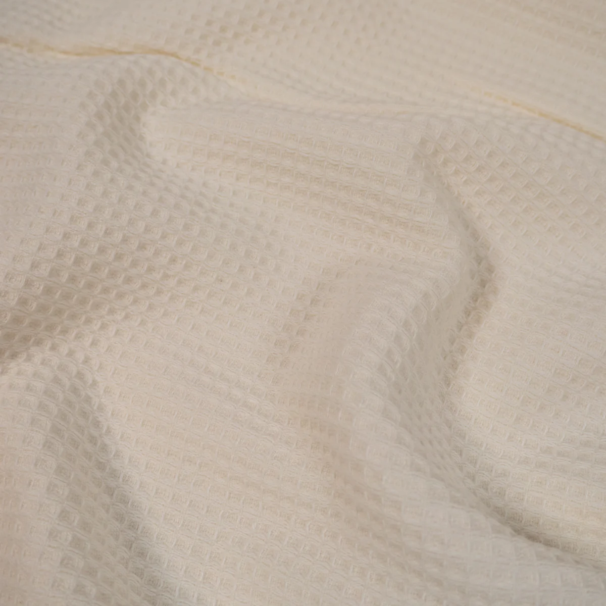 Tissu nid d'abeille éponge tissé - Écru - Image 2