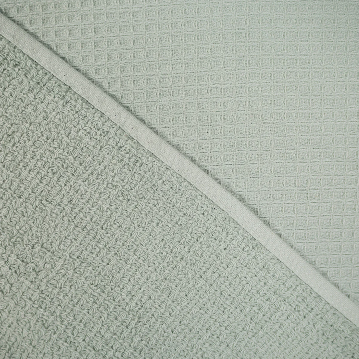 Tissu nid d'abeille éponge tissé - Vert sauge