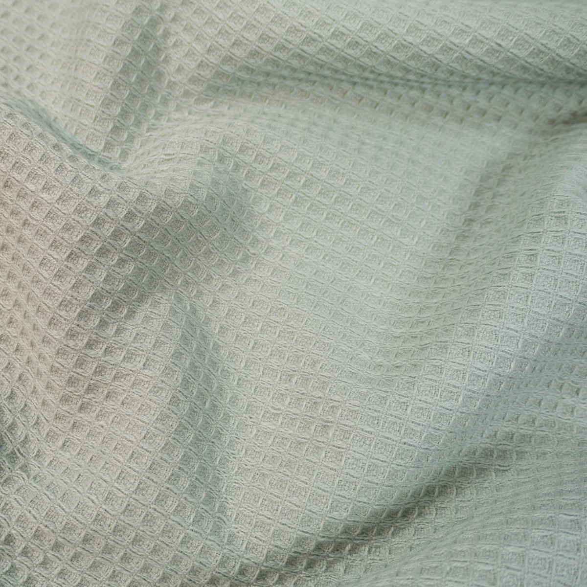 Tissu nid d'abeille éponge tissé - Vert sauge - Image 2