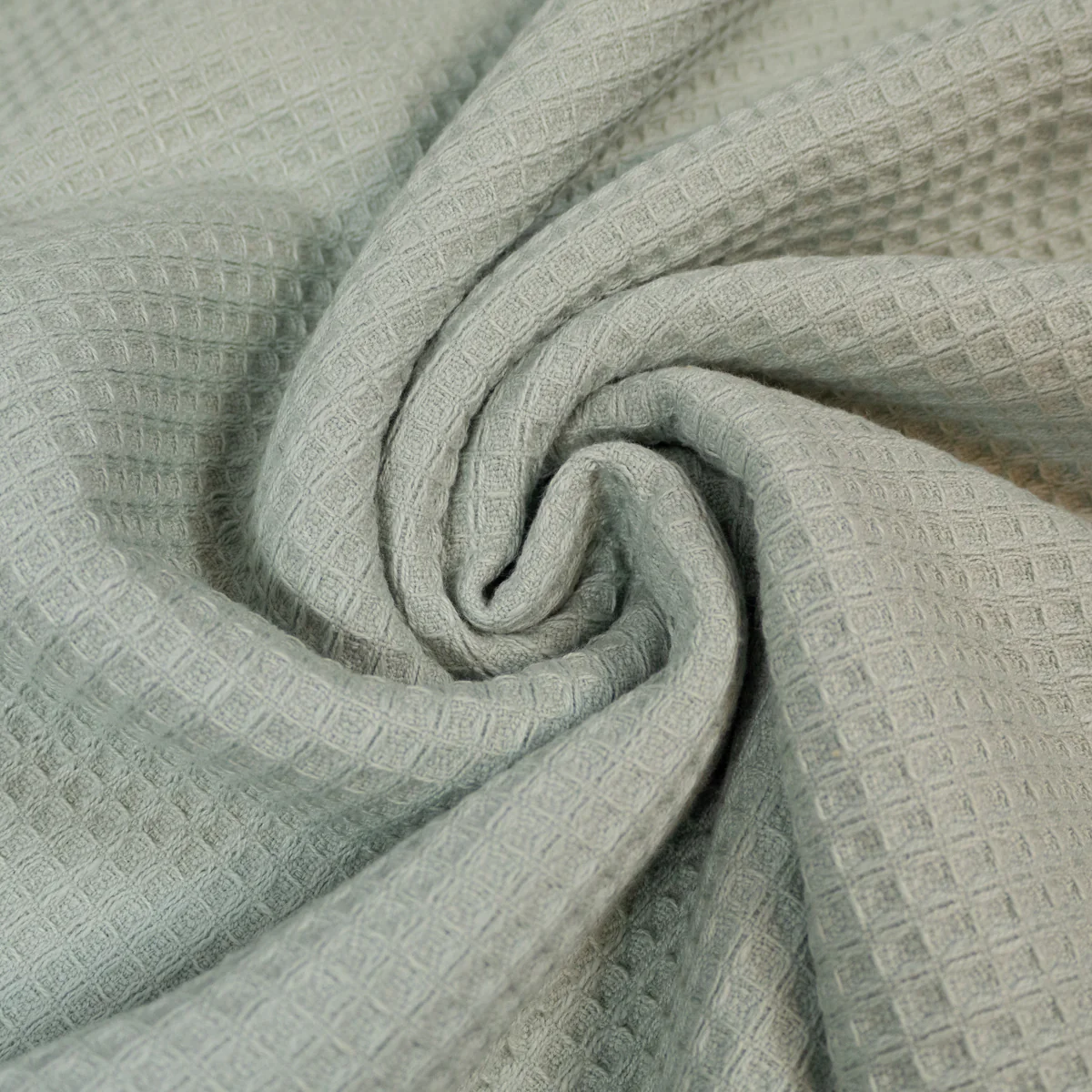 Tissu nid d'abeille éponge tissé - Vert sauge - Image 3