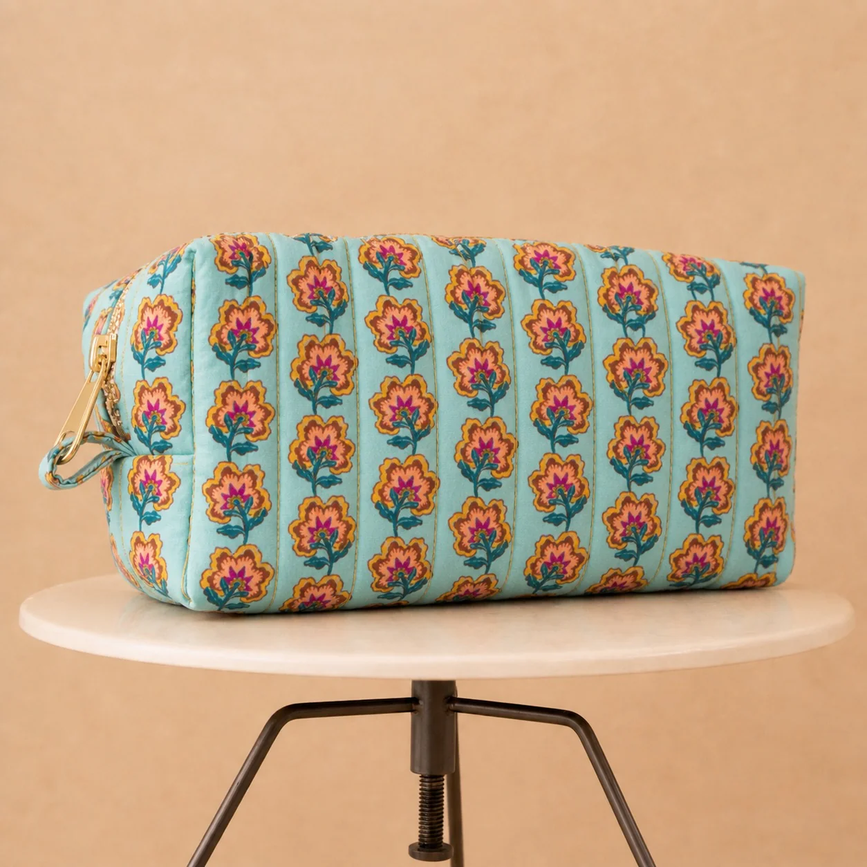 Tissu popeline matelassée - ikatee® - Pondichery - Bleu turquoise - Image 3
