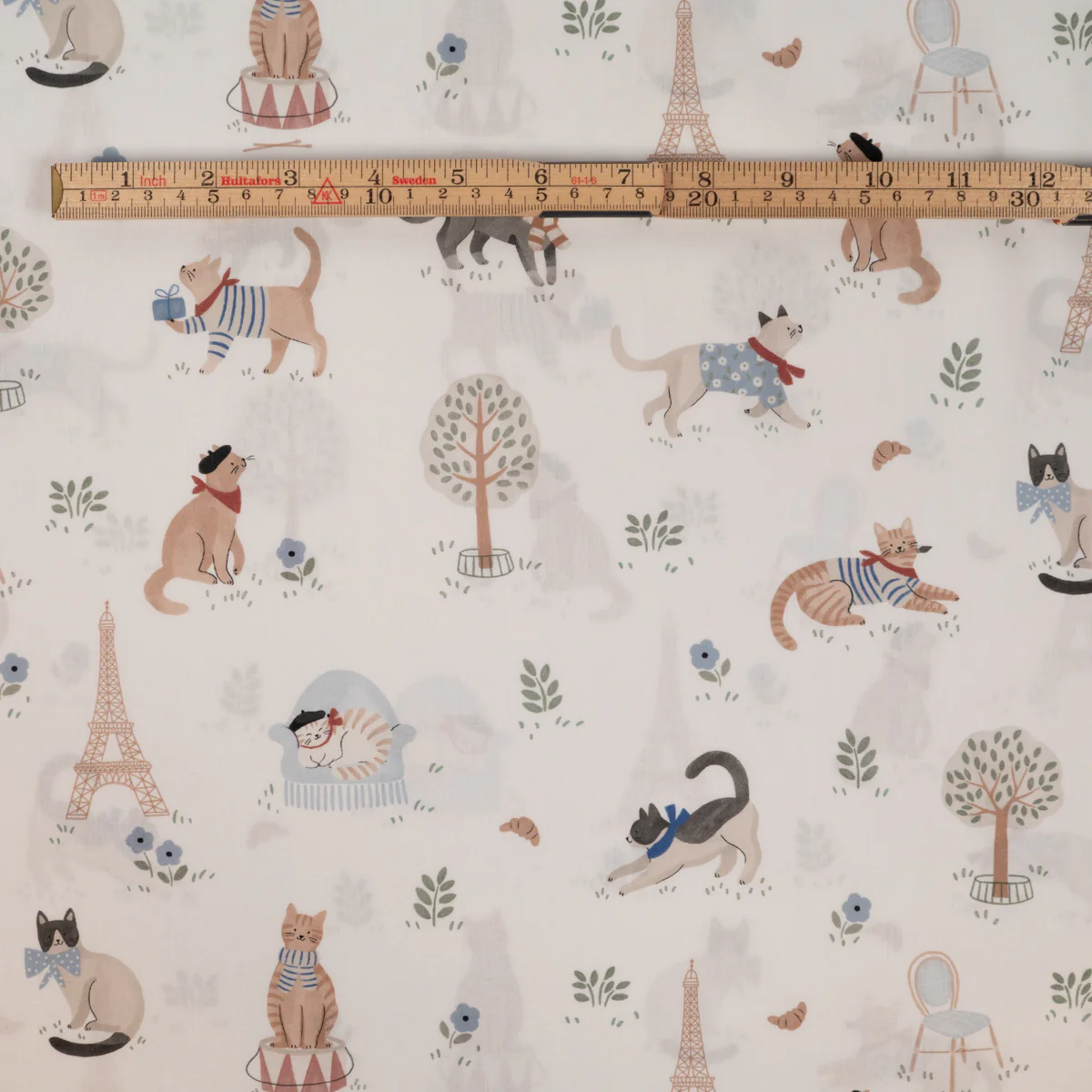 Tissu popeline - Parisian cats - Blanc - Image 5