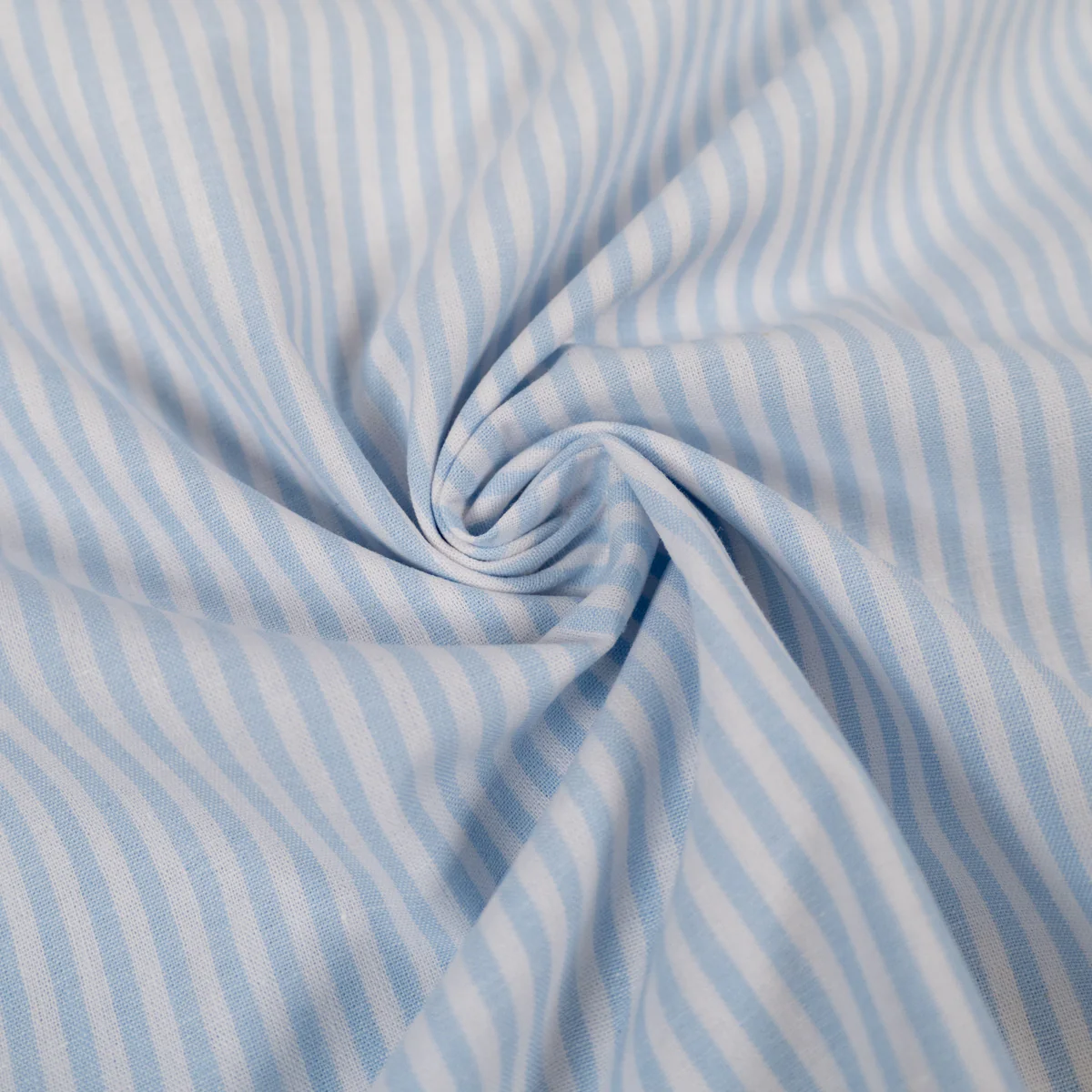 Tissu Popeline - Rayures - Bleu clair et blanc - Image 4