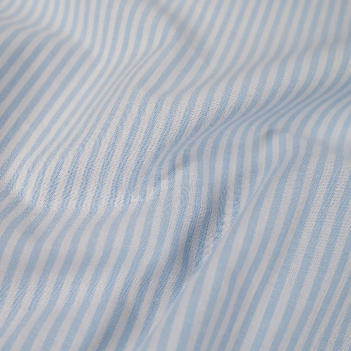 Tissu Popeline - Rayures - Bleu clair et blanc - Image 5