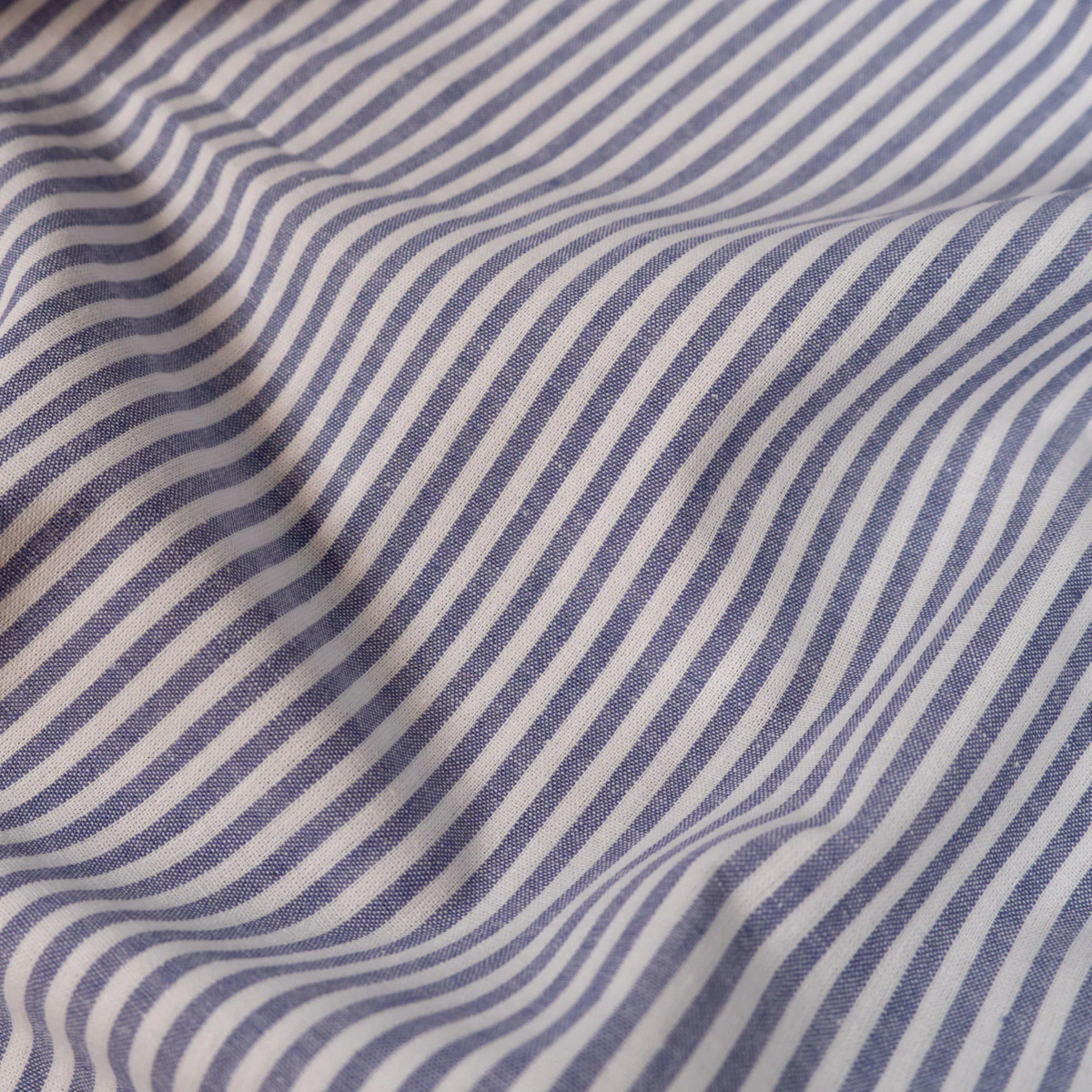 Tissu Popeline - Rayures - Bleu lavande et blanc - Image 4