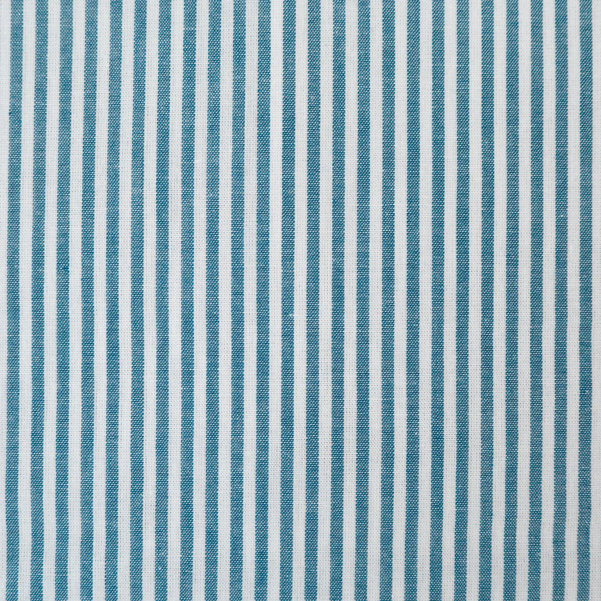Tissu Popeline - Rayures - Bleu pétrole et blanc - Image 5