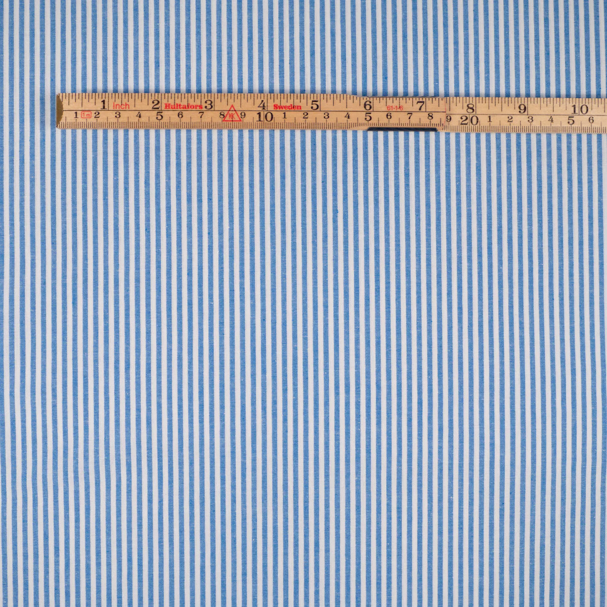Tissu Popeline - Rayures - Blue sky et blanc - Image 6