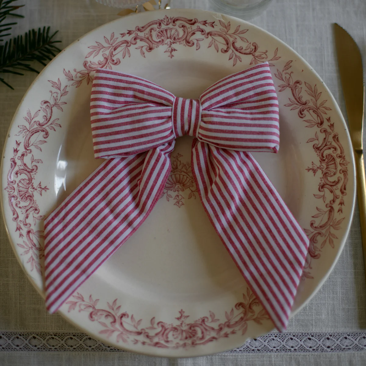 Tissu Popeline - Rayures - Rouge et blanc - Image 5