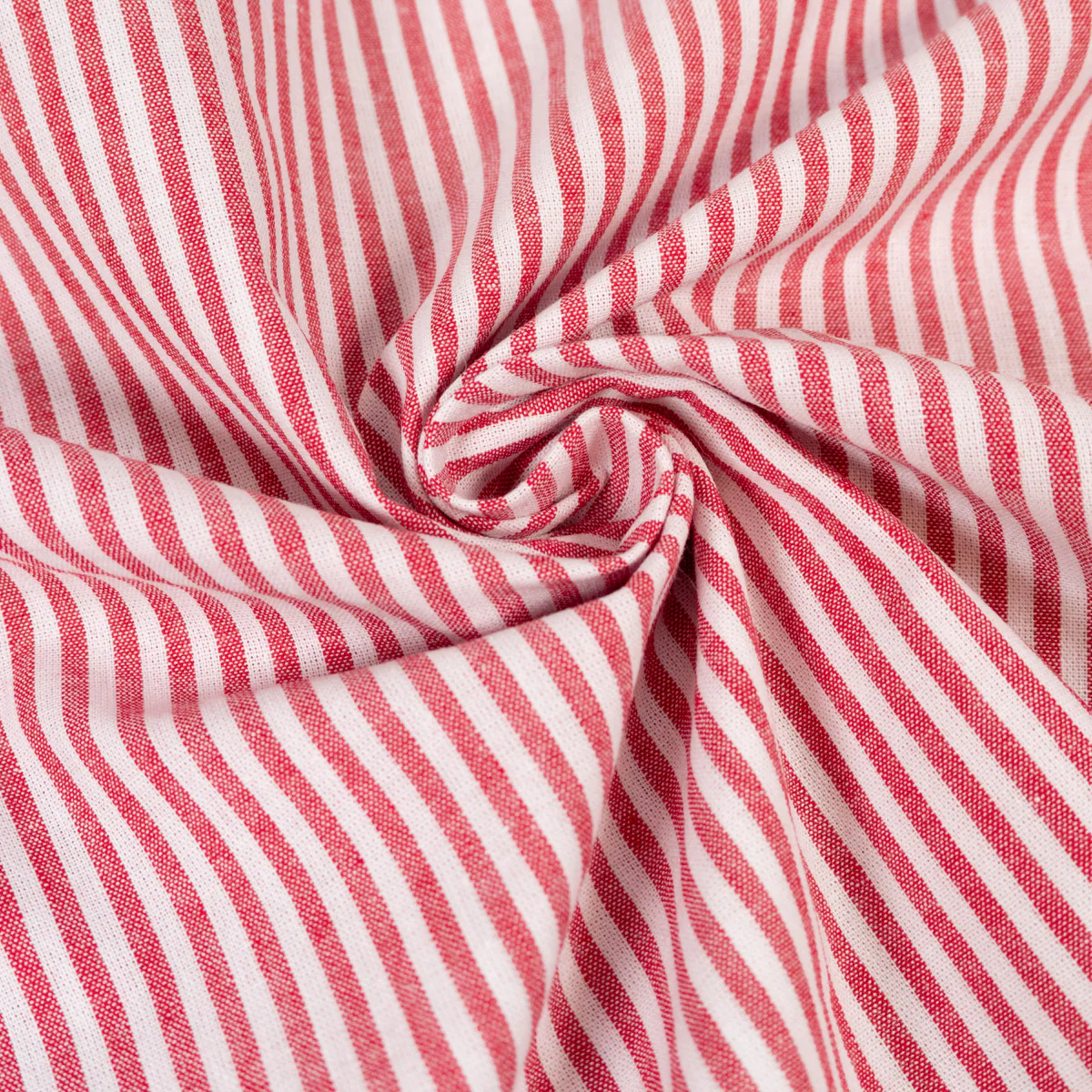 Tissu Popeline - Rayures - Rouge et blanc - Image 7