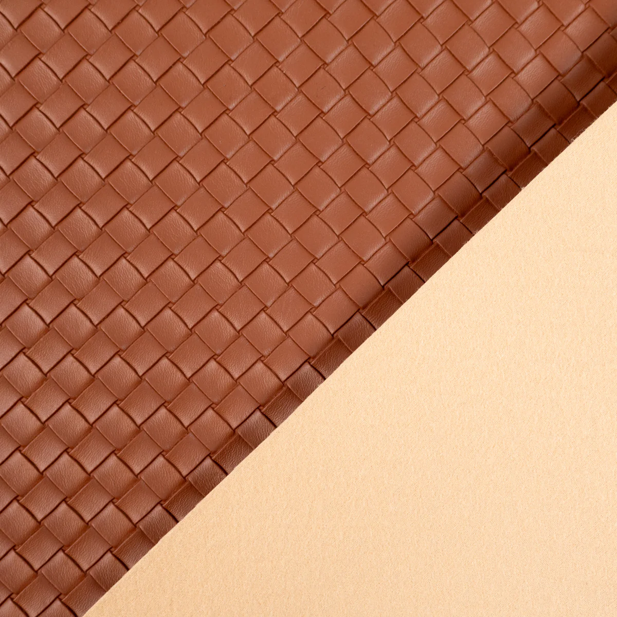 Tissu simili cuir - Tressé - Marron - Image 5