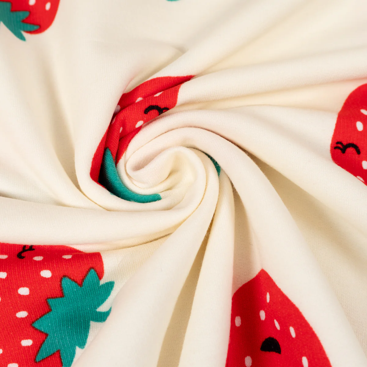 Tissu sweat - Fraises - Beige - Image 3