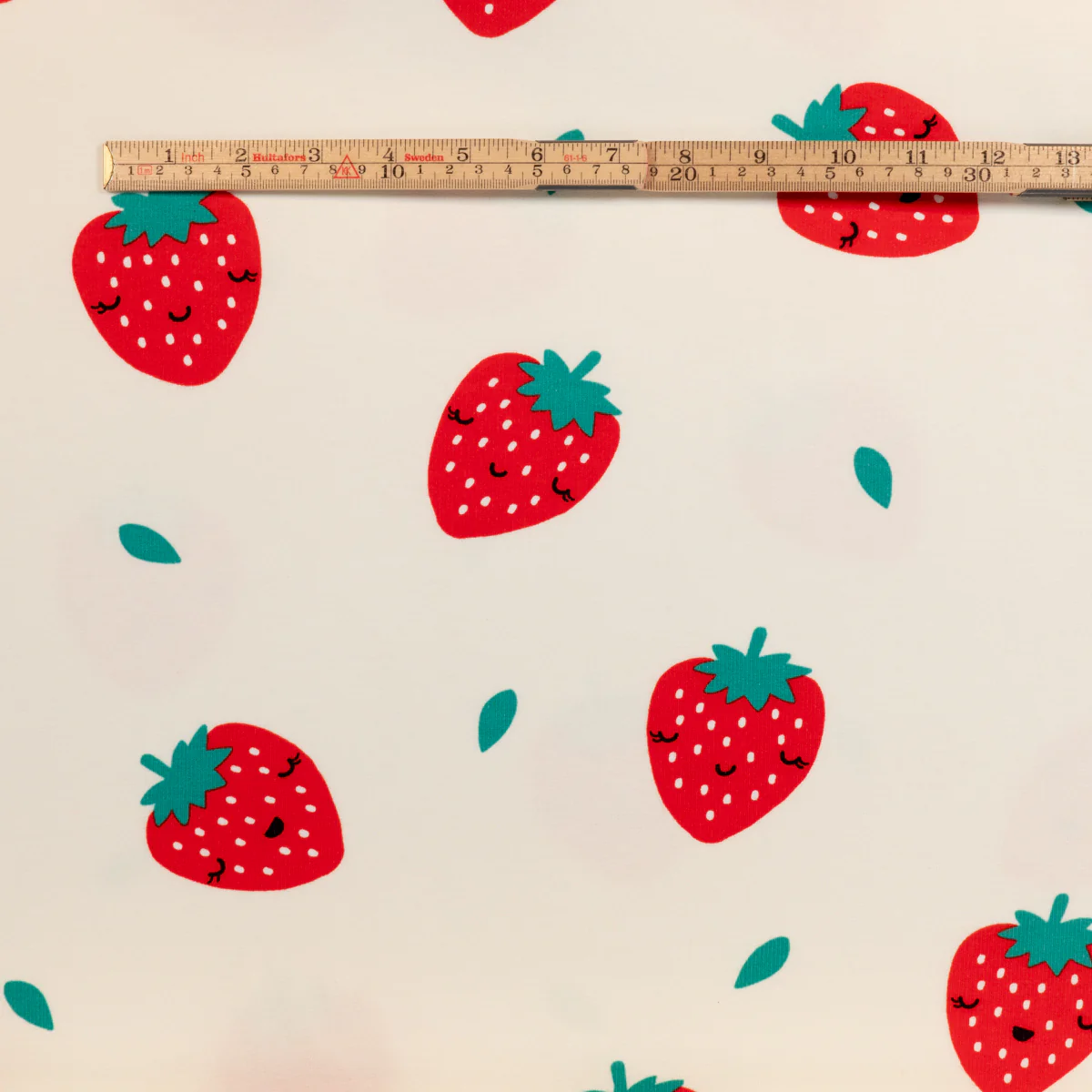 Tissu sweat - Fraises - Beige - Image 6