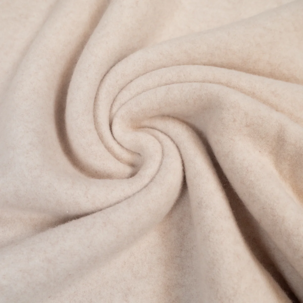 Tissu sweat polaire coton BIO - Écru - Image 3