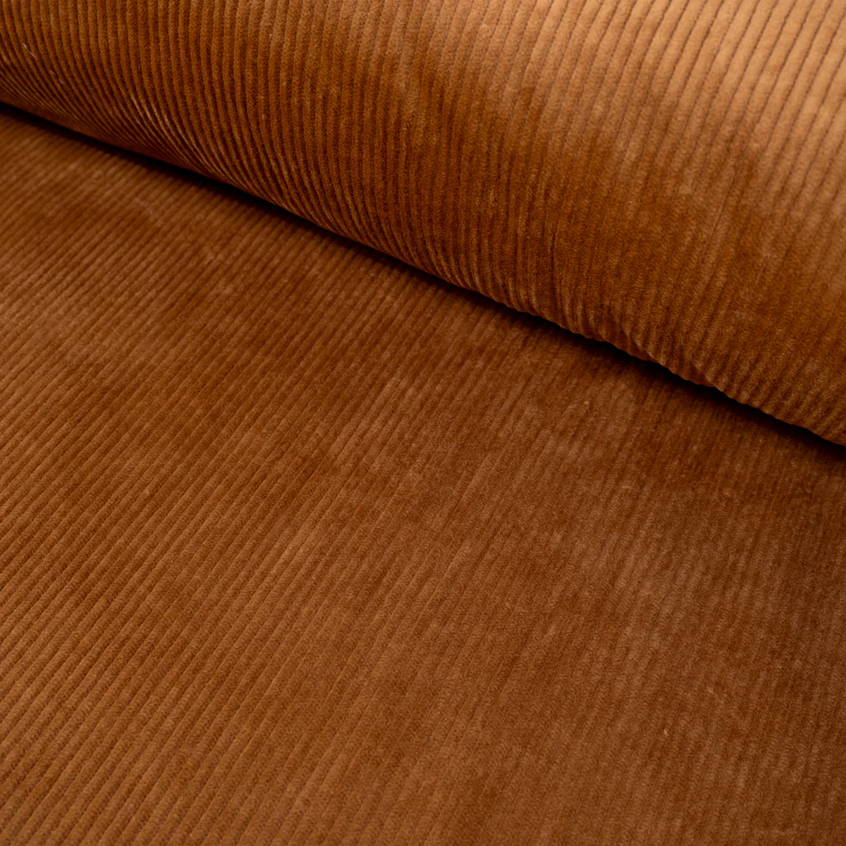 Tissu Velours - Moyennes côtes 6w - Brun