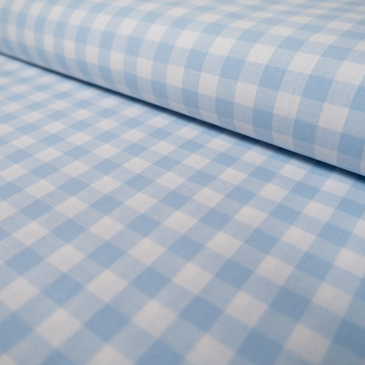 Tissu Vichy carreaux moyens - Bleu clair - Image 2