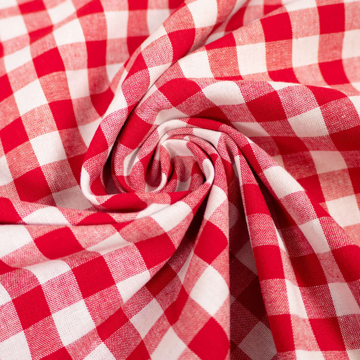Tissu Vichy carreaux moyens - Rouge - Image 5