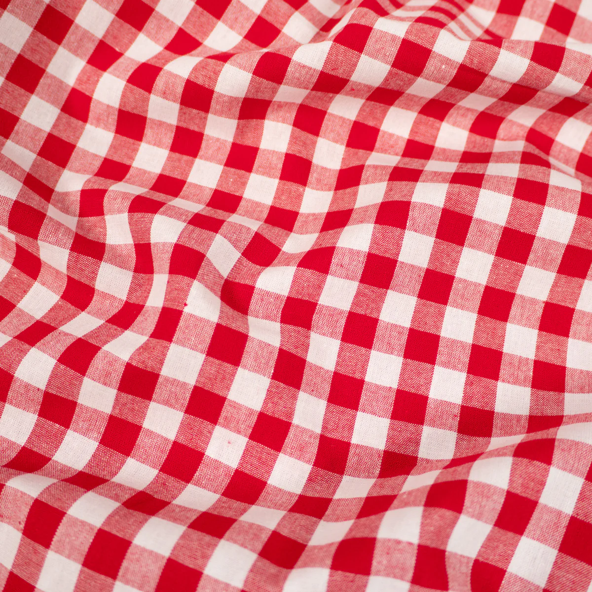 Tissu Vichy carreaux moyens - Rouge - Image 6