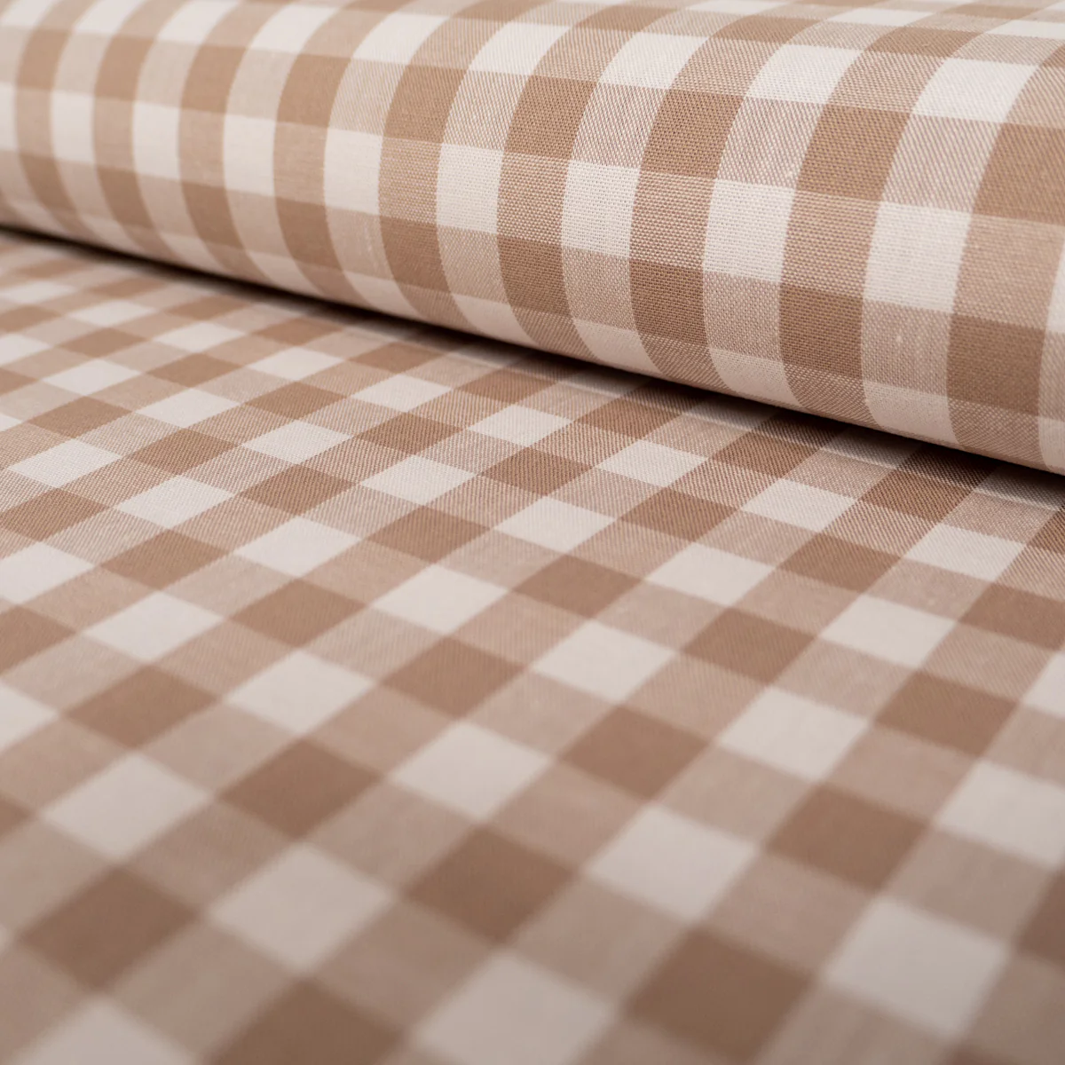 Tissu Vichy carreaux moyens - Sable