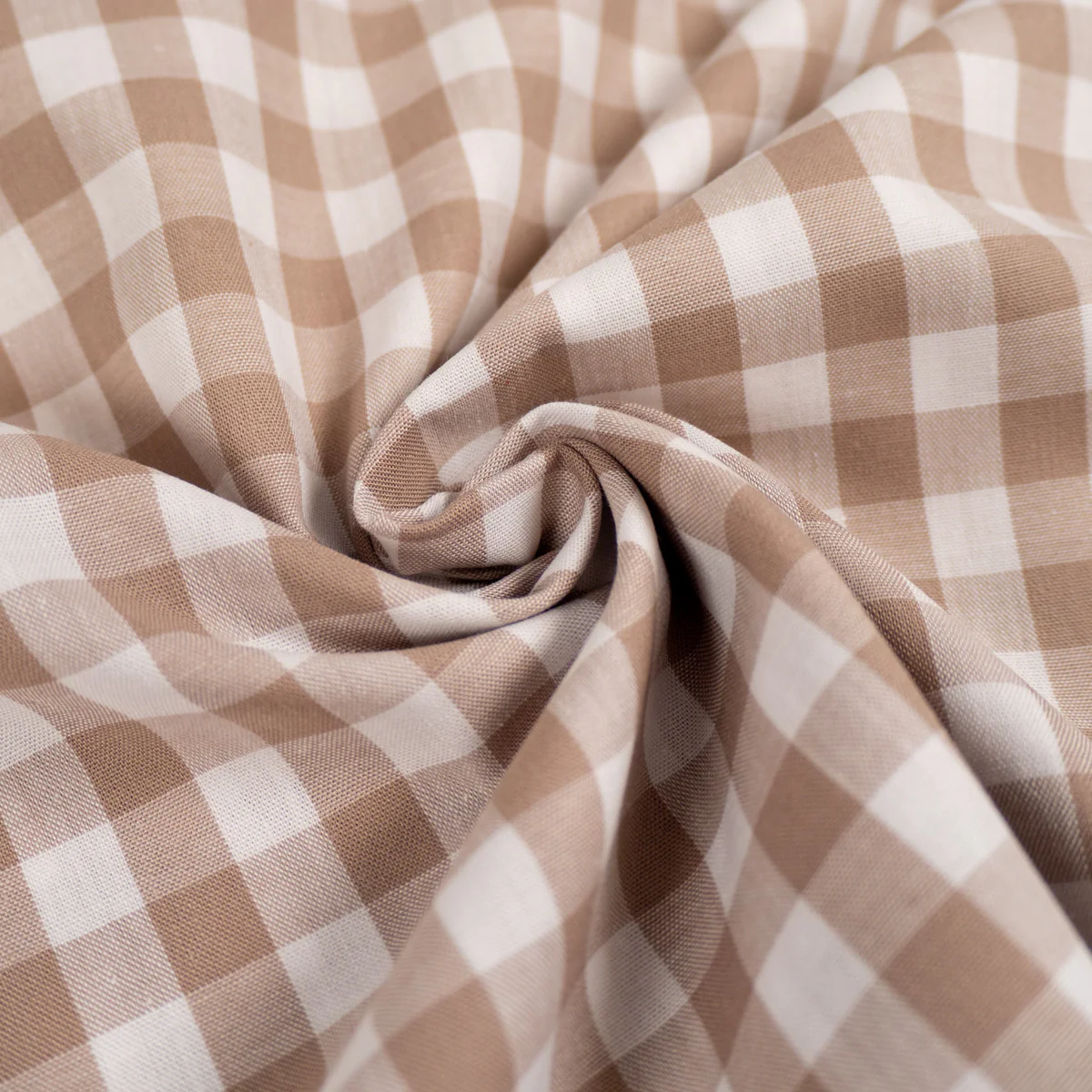 Tissu Vichy carreaux moyens - Sable - Image 4