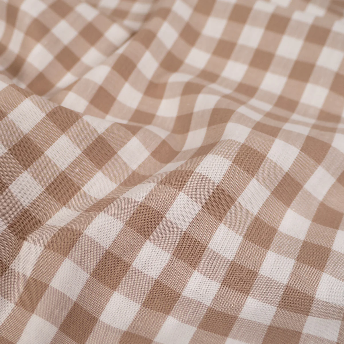 Tissu Vichy carreaux moyens - Sable - Image 5