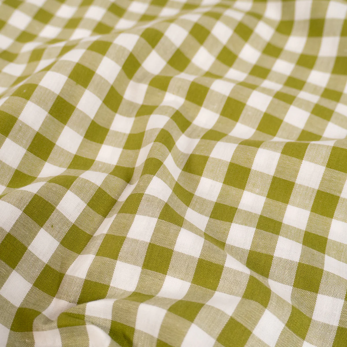 Tissu Vichy carreaux moyens - Vert Pomme - Image 4