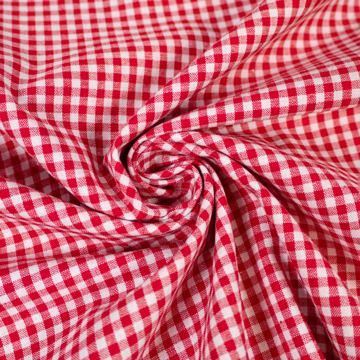 Tissu Vichy mini carreaux - Rouge - Image 4