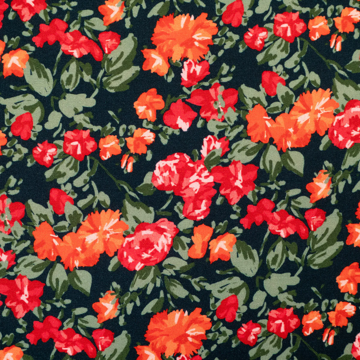 Tissu viscose - Ikatee® - Flora Viva - Noir