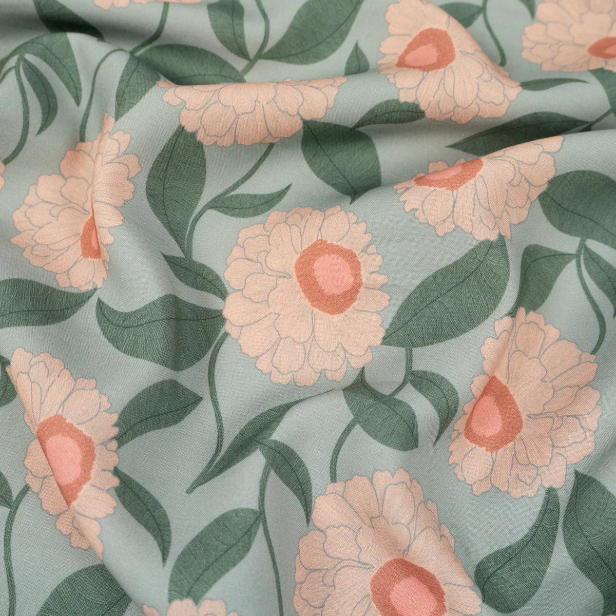 Tissu viscose - Ikatee® - Soft bloom - Vert sauge - Image 6