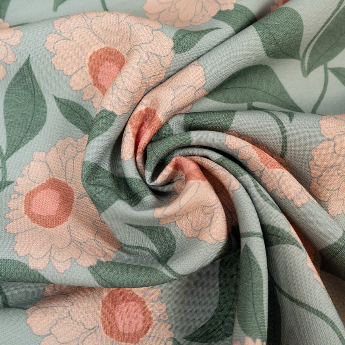 Tissu viscose - Ikatee® - Soft bloom - Vert sauge - Image 7